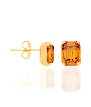 GOLD PLATED EARRING WITH CRYSTAL
