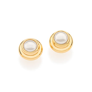 GOLD SOLITARY EARRING WITH PEARLS