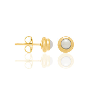 GOLD SOLITARY EARRING WITH PEARLS