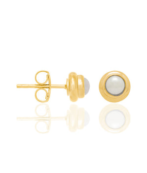 GOLD SOLITARY EARRING WITH PEARLS