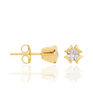 GOLD PLATED EARRING WITH CRYSTAL