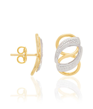 GOLD EARRING WITH RHODIUM APPLICATION