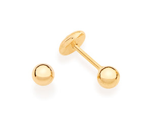 GOLD BALL  EARRING  3 MM