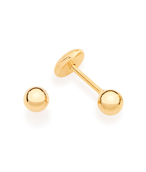 GOLD BALL  EARRING  3 MM