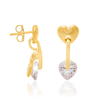 GOLD PLATED EARRING WITH ZIRCONIA
