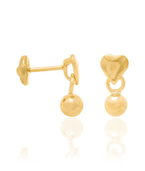 18K GOLD-PLATED HEART EARRINGS