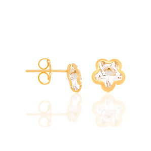 GOLD PLATED EARRING WITH CRYSTAL