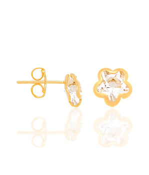 GOLD PLATED EARRING WITH CRYSTAL