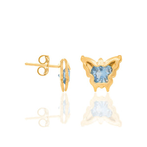 GOLD EARRING WITH CRYSTALS