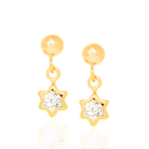 GOLD PLATED KID'S EARRING WITH CRYSTAL