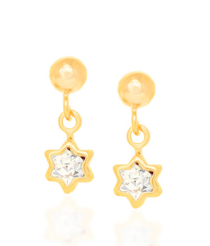 GOLD PLATED KID'S EARRING WITH CRYSTAL