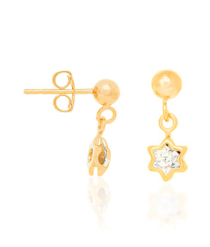GOLD PLATED KID'S EARRING WITH CRYSTAL