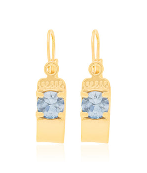 GOLD EARRING WITH CRYSTALS
