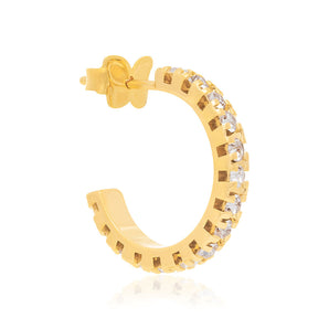 GOLD EARRING WITH CRYSTALS