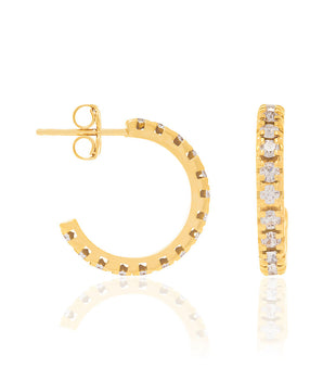 GOLD EARRING WITH CRYSTALS