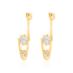 GOLD PLATED EARRING WITH CRYSTAL
