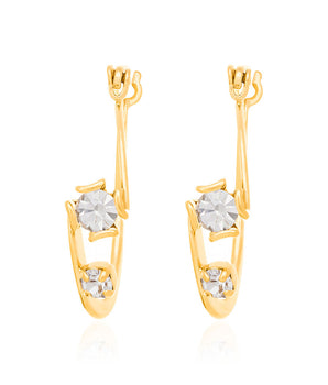 GOLD PLATED EARRING WITH CRYSTAL