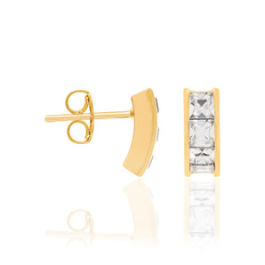 GOLD PLATED EARRING WITH CRYSTAL