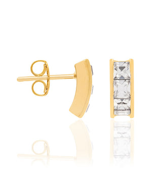 GOLD PLATED EARRING WITH CRYSTAL
