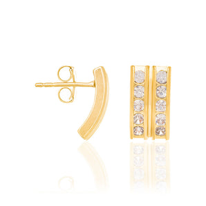 GOLD EARRING WITH CRYSTALS
