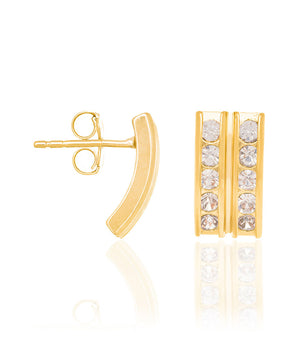 GOLD EARRING WITH CRYSTALS