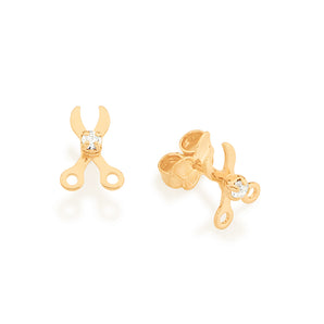 GOLD PLATED KID'S EARRING WITH CRYSTAL