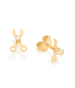 GOLD PLATED KID'S EARRING WITH CRYSTAL