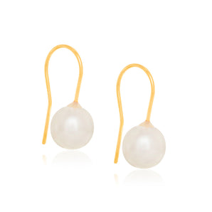 GOLD EARRING WITH SYNTHETIC PEARLS
