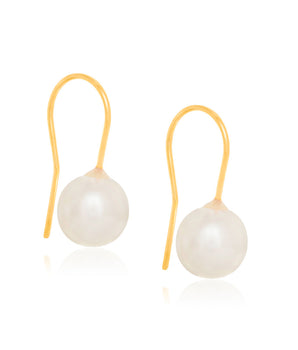 GOLD EARRING WITH SYNTHETIC PEARLS