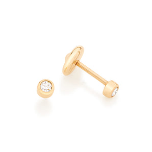 GOLD PLATED KID'S EARRING WITH CRYSTAL