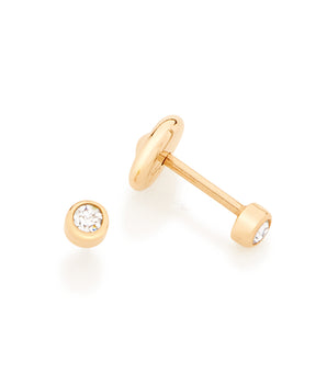 GOLD PLATED KID'S EARRING WITH CRYSTAL