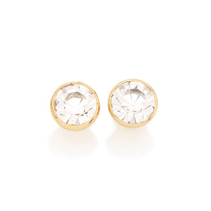 GOLD SOLITARY EARRING WITH CRYSTALS