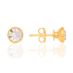 GOLD SOLITARY EARRING WITH CRYSTALS