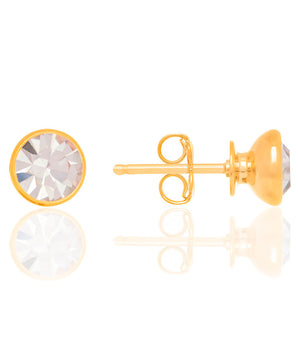 GOLD SOLITARY EARRING WITH CRYSTALS