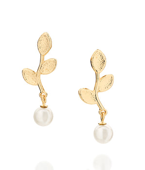 GOLD EARRING WITH SYNTHETIC PEARLS