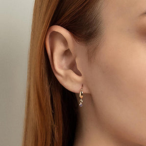 GOLD EARRING WITH ZIRCONIA