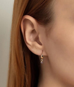 GOLD EARRING WITH ZIRCONIA