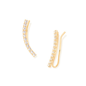 GOLD EARRING WITH CRYSTALS
