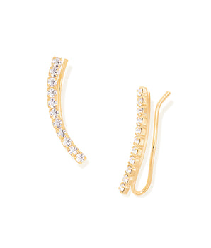 GOLD EARRING WITH CRYSTALS