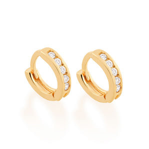 GOLD PLATED EARRING WITH ZIRCONIA