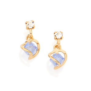 GOLD EARRING WITH ZIRCONIA AND CRYSTALS