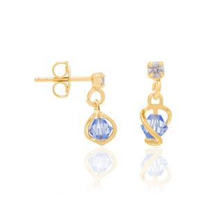 GOLD EARRING WITH ZIRCONIA AND CRYSTALS