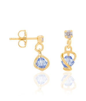 GOLD EARRING WITH ZIRCONIA AND CRYSTALS