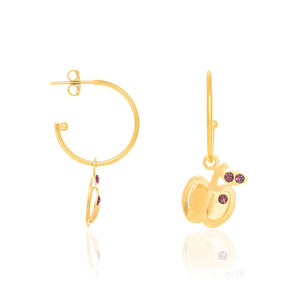 GOLD KID'S EARRING WITH CRYSTAL