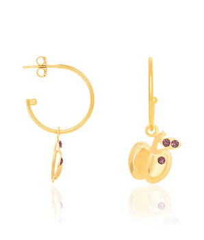 GOLD KID'S EARRING WITH CRYSTAL