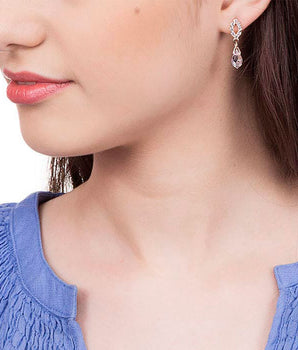 GOLD EARRING WITH CRYSTAL