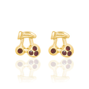 GOLD KID'S EARRING WITH CRYSTAL