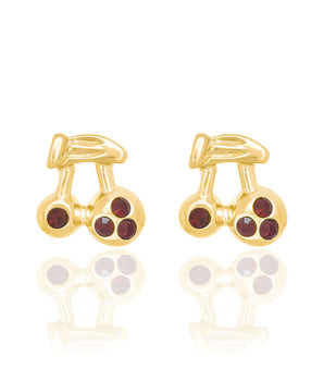GOLD KID'S EARRING WITH CRYSTAL