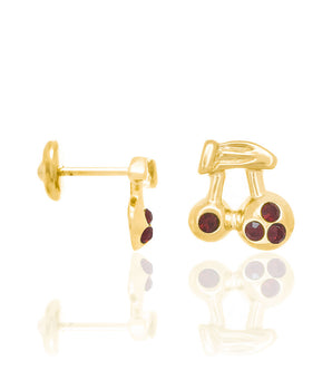 GOLD KID'S EARRING WITH CRYSTAL