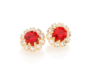 GOLD EARRING WITH CRYSTALS